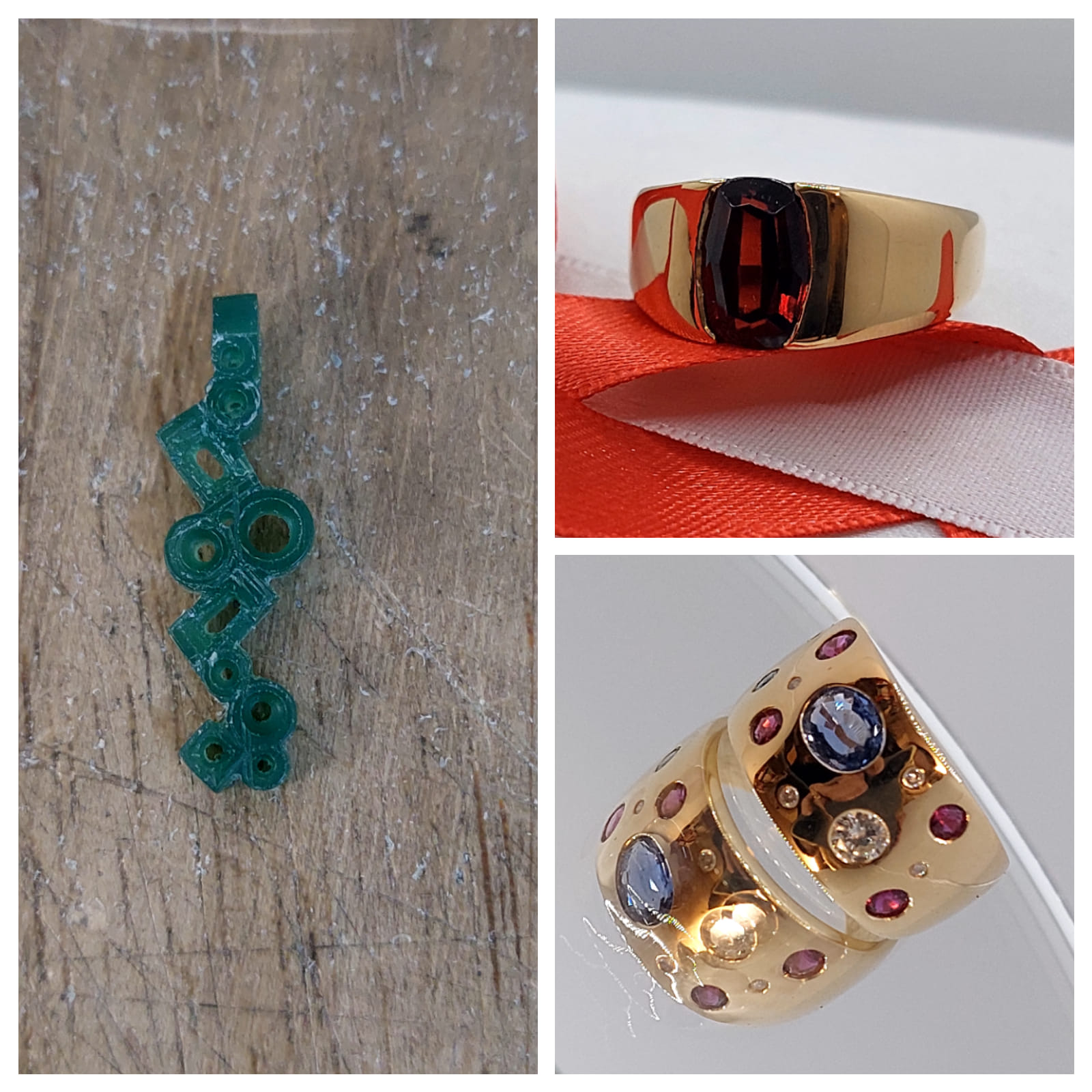 Maquettes en cire et bagues termin&eacute;es &mdash; processus de fabrication