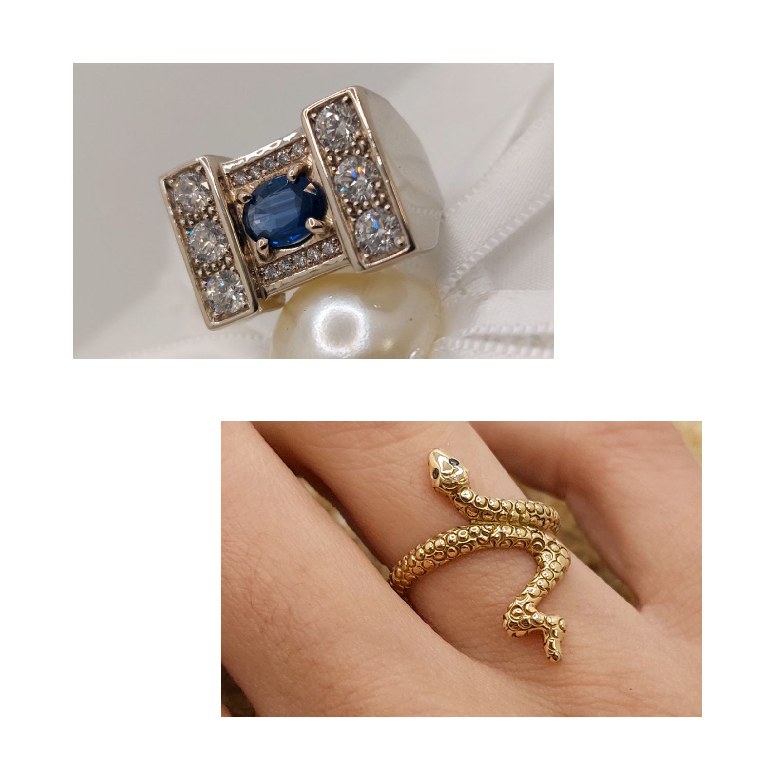 Fabrications or 750 milli&egrave;mes, diamants et saphirs